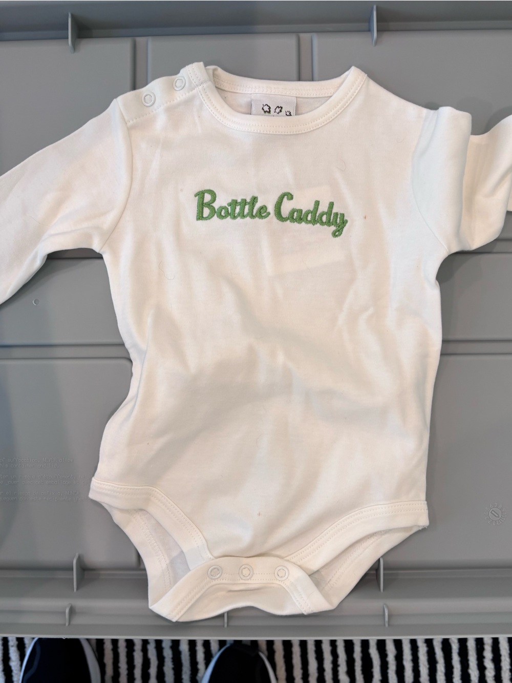 Bottle Caddy White Baby One-Piece Bodysuit